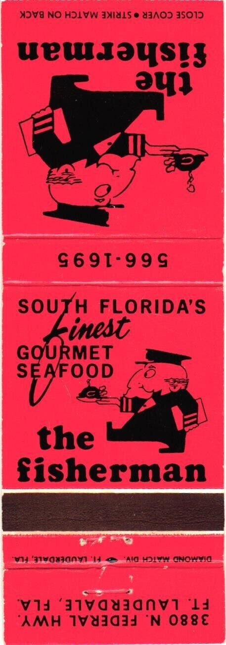 South Florida's Finest Gourmet Seafood The Fisherman Vintage Matchbook Cover