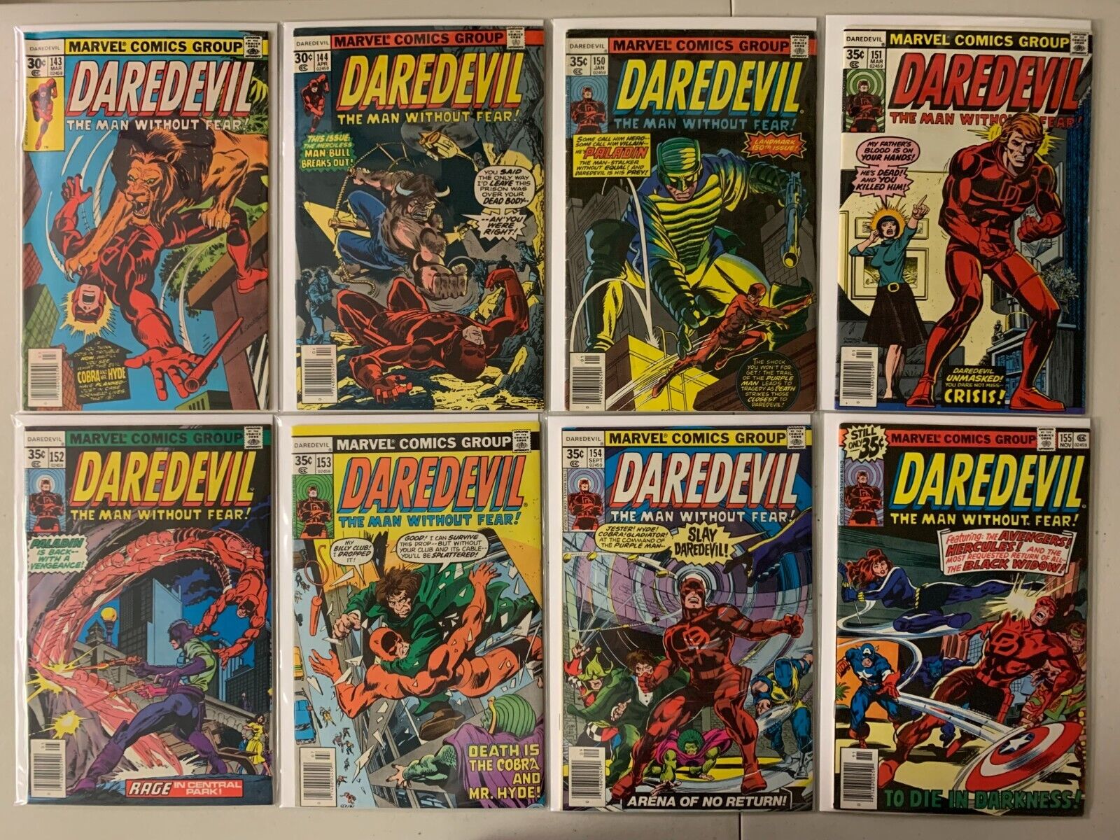 Daredevil comics lot #143-224 40 diff avg 6.0 (1977-85)