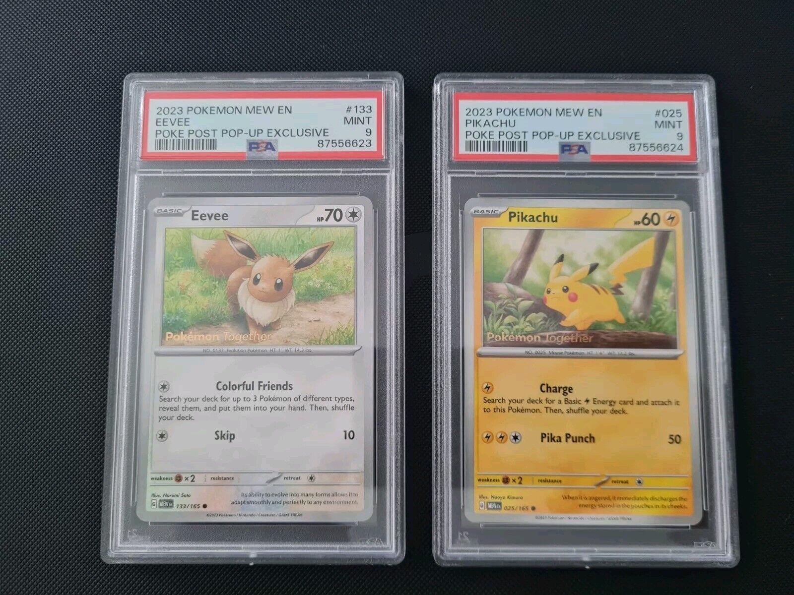 Pokemon Card - Pikachu & Eevee Pokemon Together Promo 151 Poke Post Stamp PSA 9