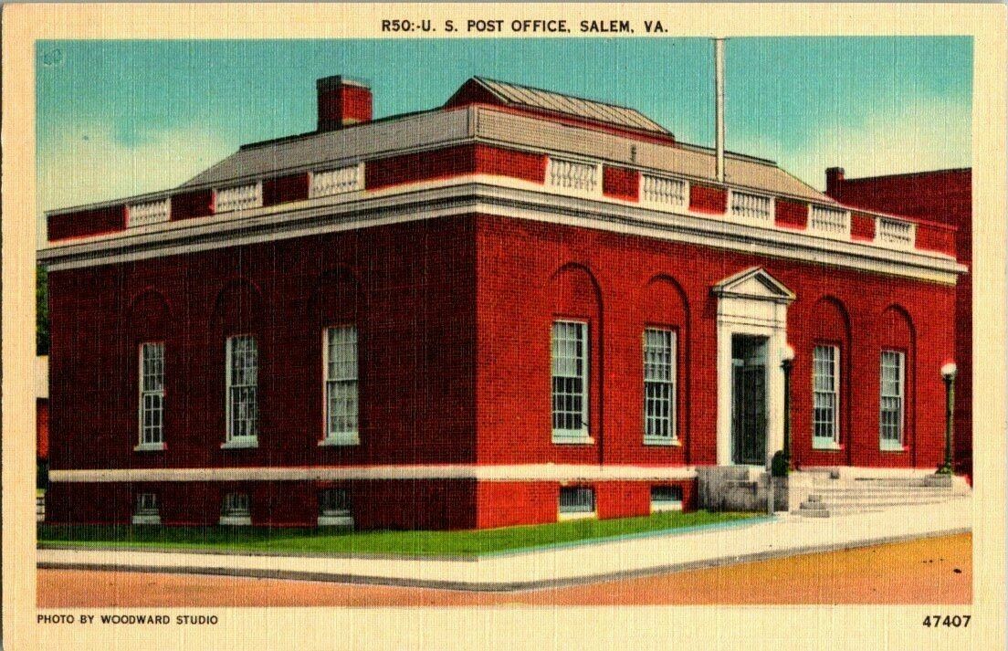 1940'S. U.S. POST OFFICE. SALEM, VA. POSTCARD TM14