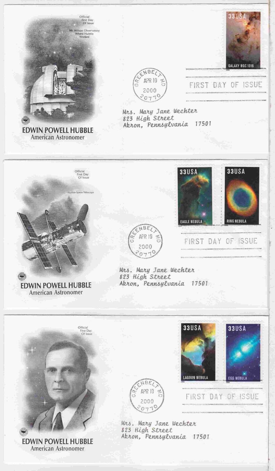 TurtlesTradingPost- Hubble Telescope Images #3184-88 2000 FDC- Artcraft Variety