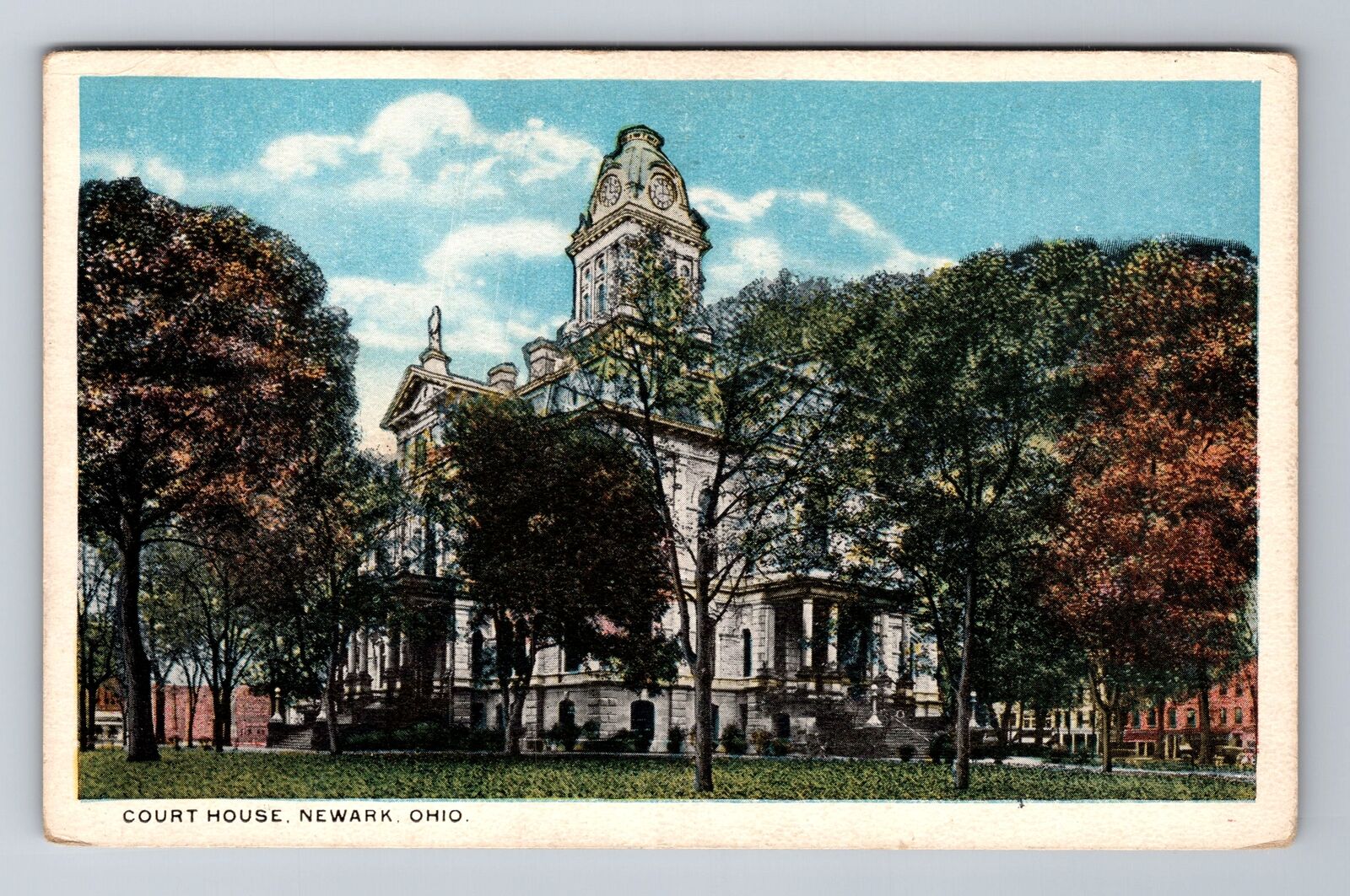 Newark OH-Ohio, Court House, Antique Vintage Souvenir Postcard