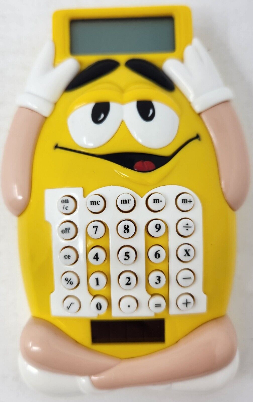 M&M\'s Calculator Solar Cell Yellow M&M Collectible Works Great Condition Foreign