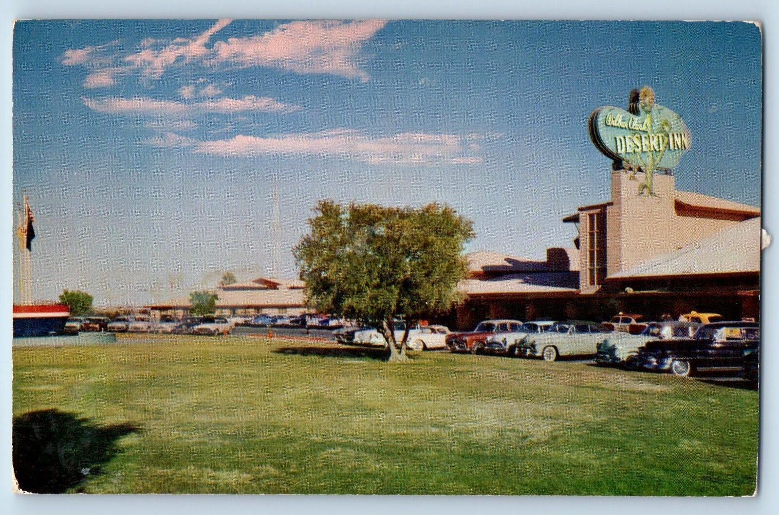 Las Vegas Nevada NV Postcard Wilbur Clark\'s Desert Inn Signage c1960\'s Vintage