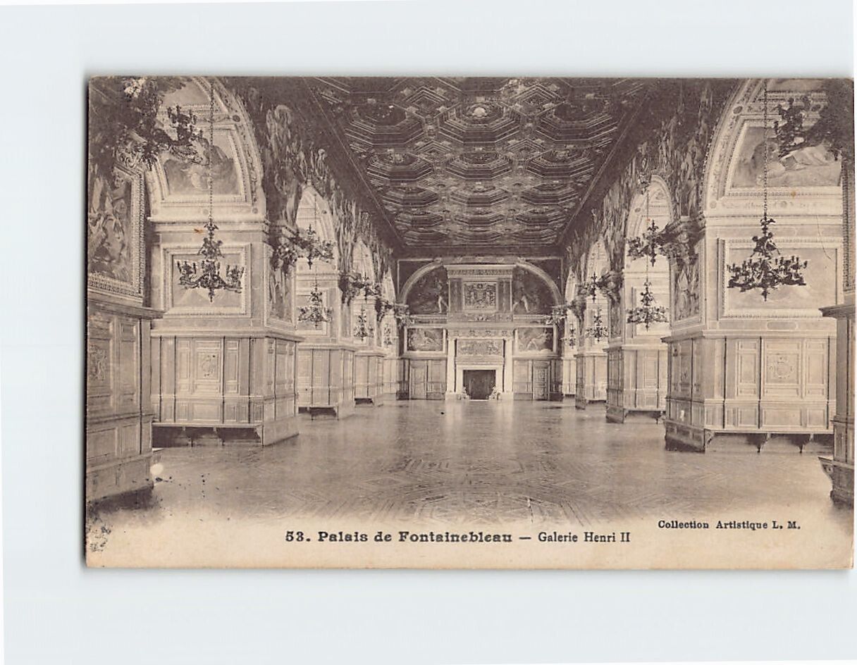 Postcard Gallery of Henry II, Fontainebleau Palace France