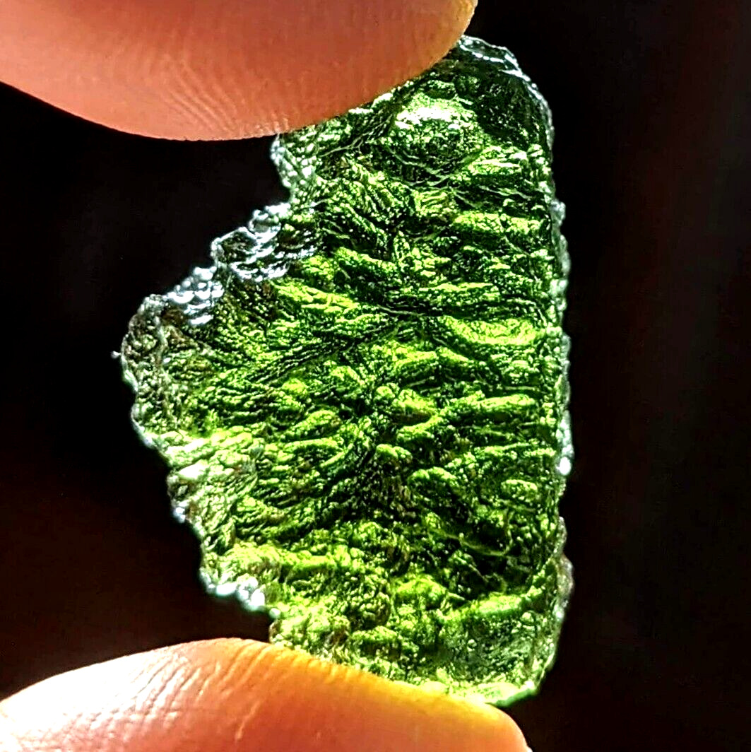 MOLDAVITE GREAT TEXTURE Tektite Genuine Crystal Certified Authentic Meteorite