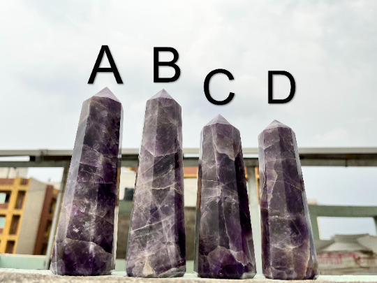 Natural Large A+Quality Amethyst Obelisk Tower Crystal point wand Reiki Healing