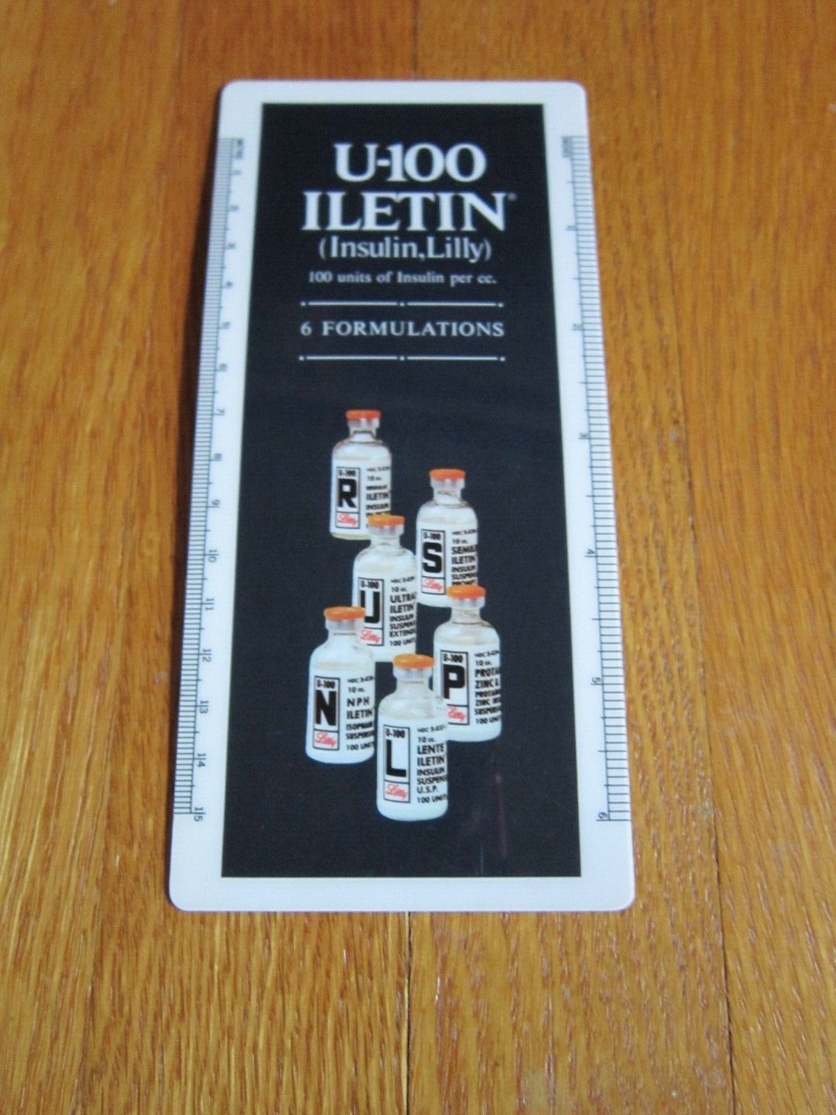 Vintage Eli Lilly Insulin Bookmark Measures Equivalents 1970s Plastic Iletin