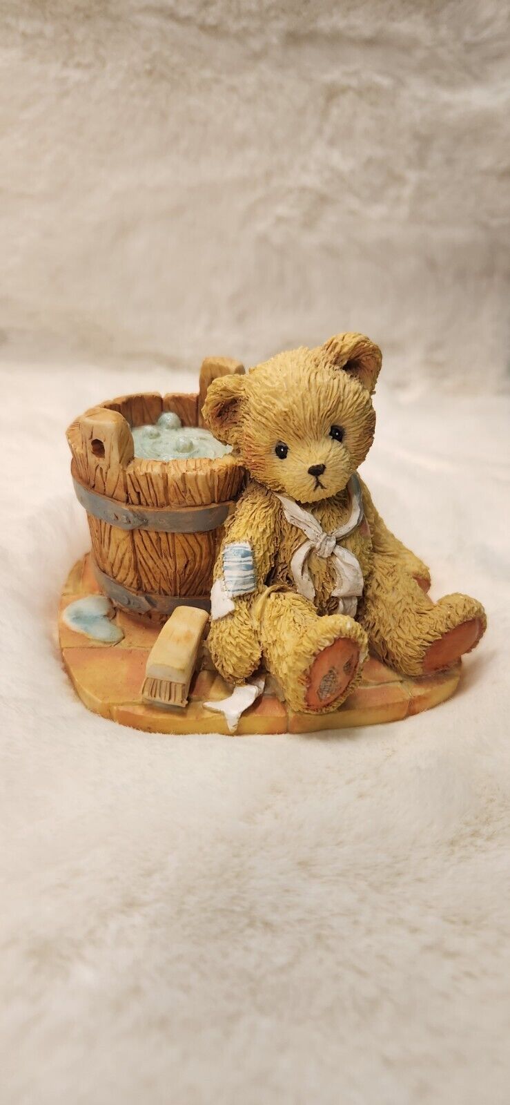 Cherished Teddies 950556 Joshua Bear With Wash Tub “Love Repairs All” With Box 