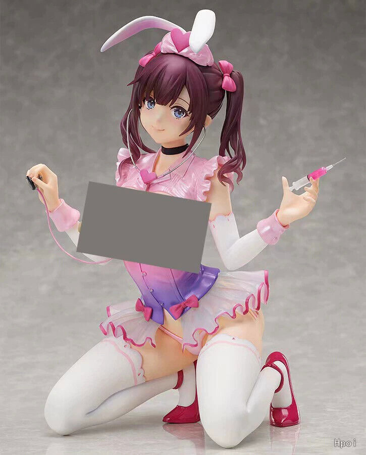Anime Nurse Rabbit Girl Kneeling Posture 10.2in 1/4 PVC Model Figure Statue Toy