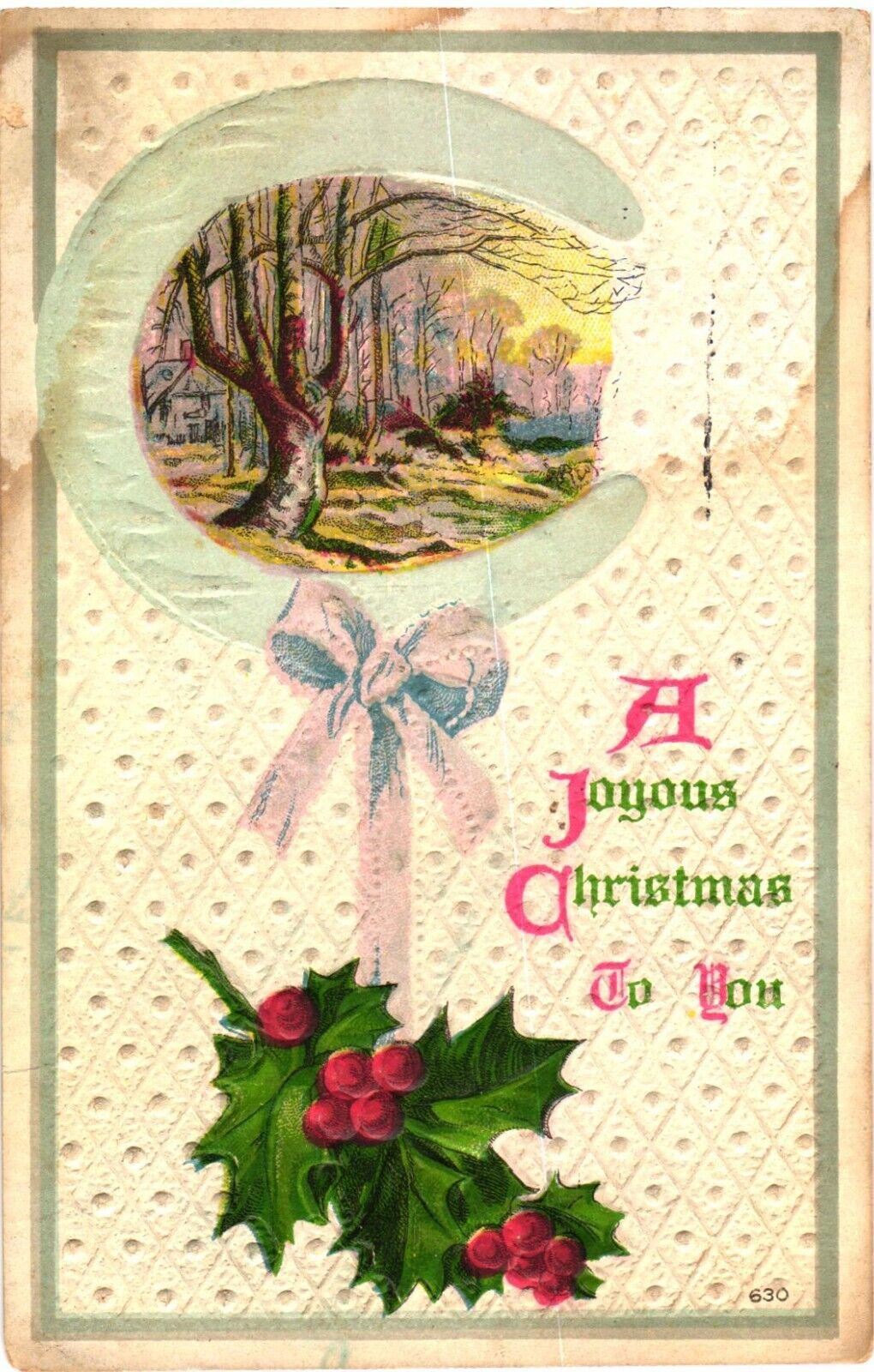 Beautiful Sunset and Trees, Winterberries, A Joyous Christmas To You Postcard