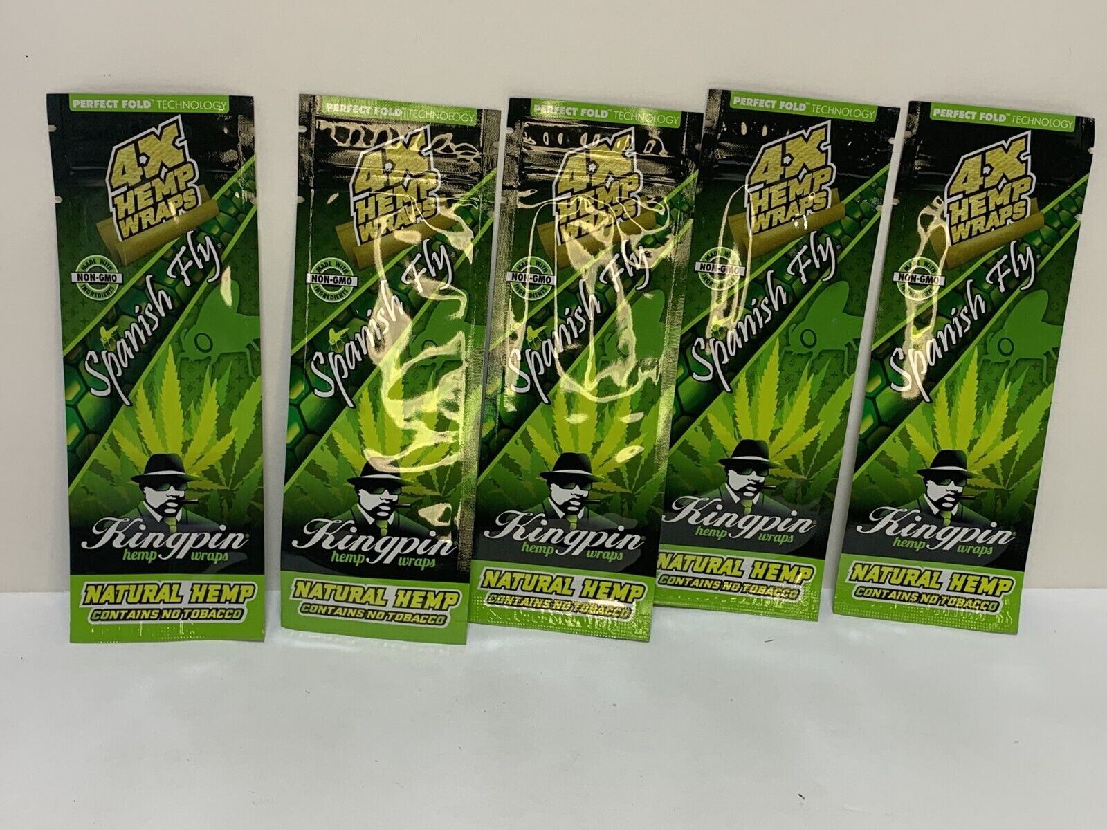 KINGPIN HERBAL WRAPS - SPANISH F. Flavor/ 5 PACKS/ 4 toasted wraps per pack