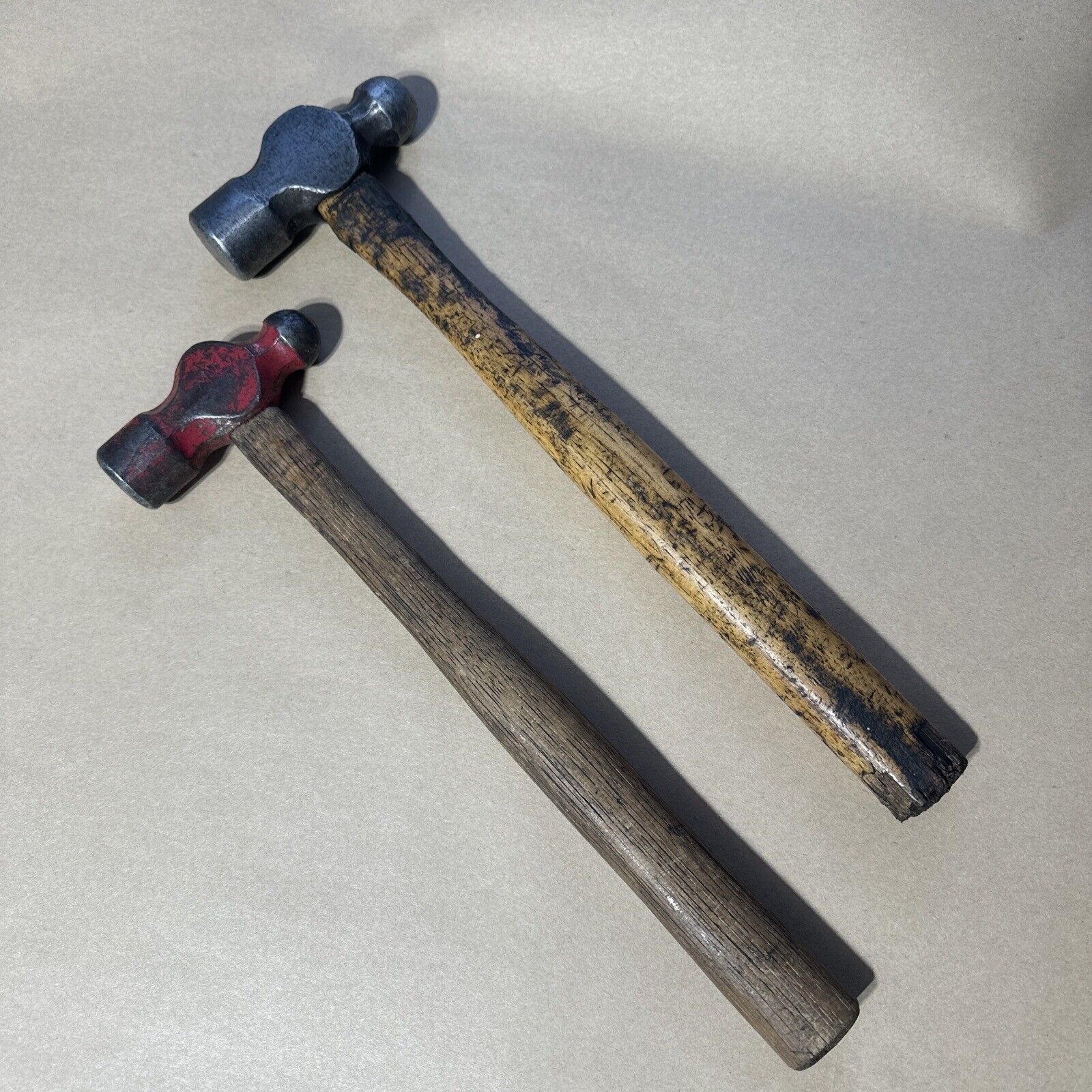 Vintage Mac Tools BH-20 20oz. & Matco BH-24 24oz Wood Handled Ball Peen Hammers
