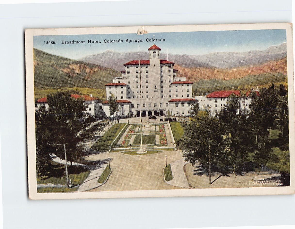 Postcard Broadmoor Hotel Pikes Peak Colorado Springs Colorado USA