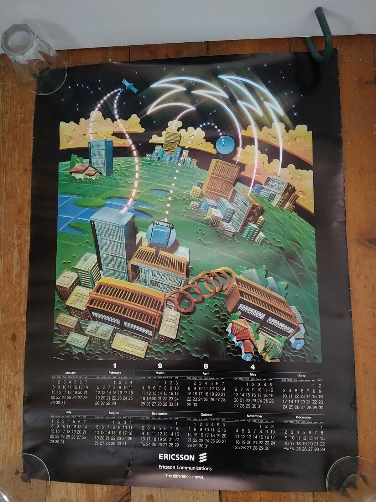 ITHistory (1984) POSTER/Calendar:  ERICSSON COMMUNICATIONS The Difference Shows