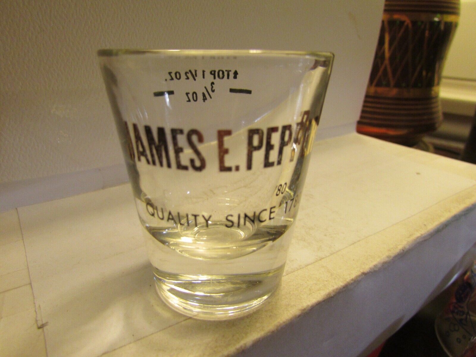 Vintage  James E. Pepper rye whiskey -standard shotglass- since 1780 - new