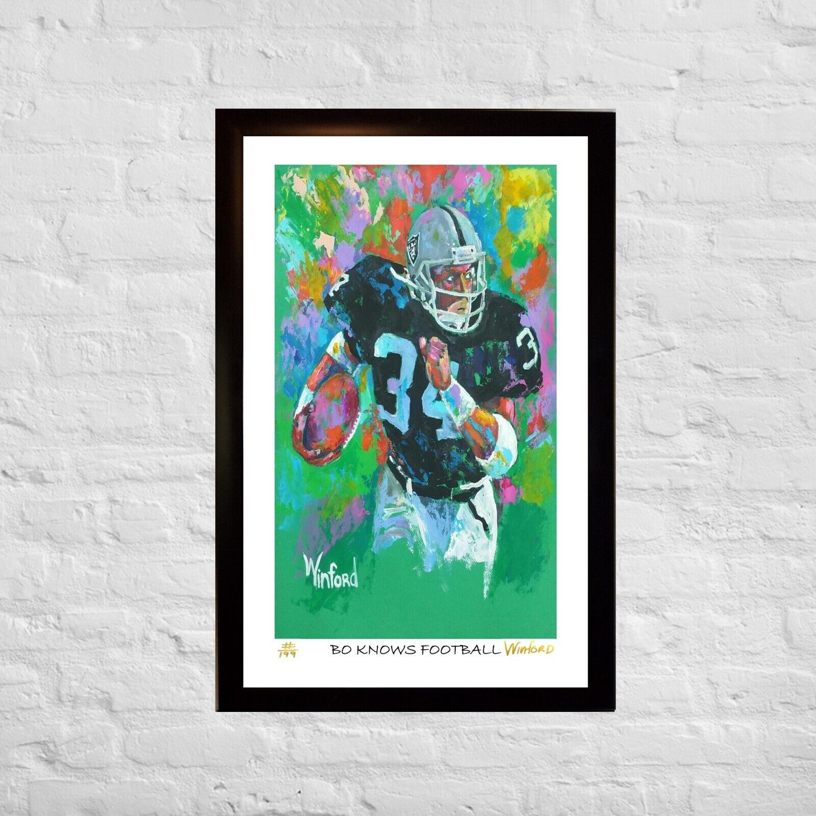 Sale Bo Jackson Bo Knows Football L.E. Premium Art Print Was $149.95 Now $29.95