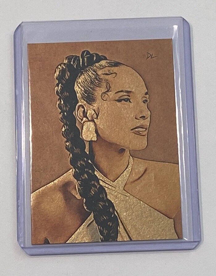 Alicia Keys Gold Plated Limited Artist Signed “Pop Icon” Trading Card 1/1
