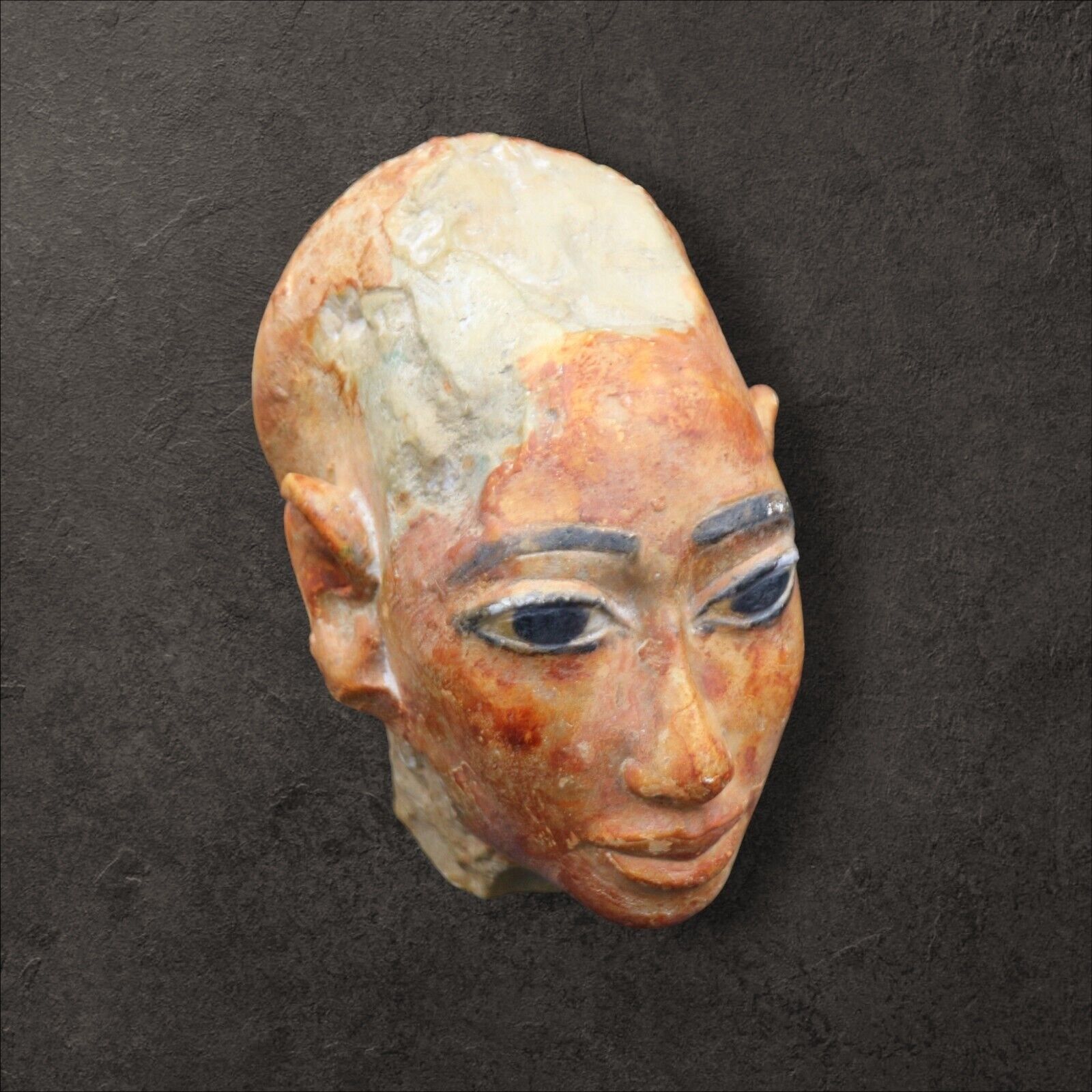 Unique Antique Stone Sculpture Statue Ancient Egyptian Bald Beauty of Nefertiti