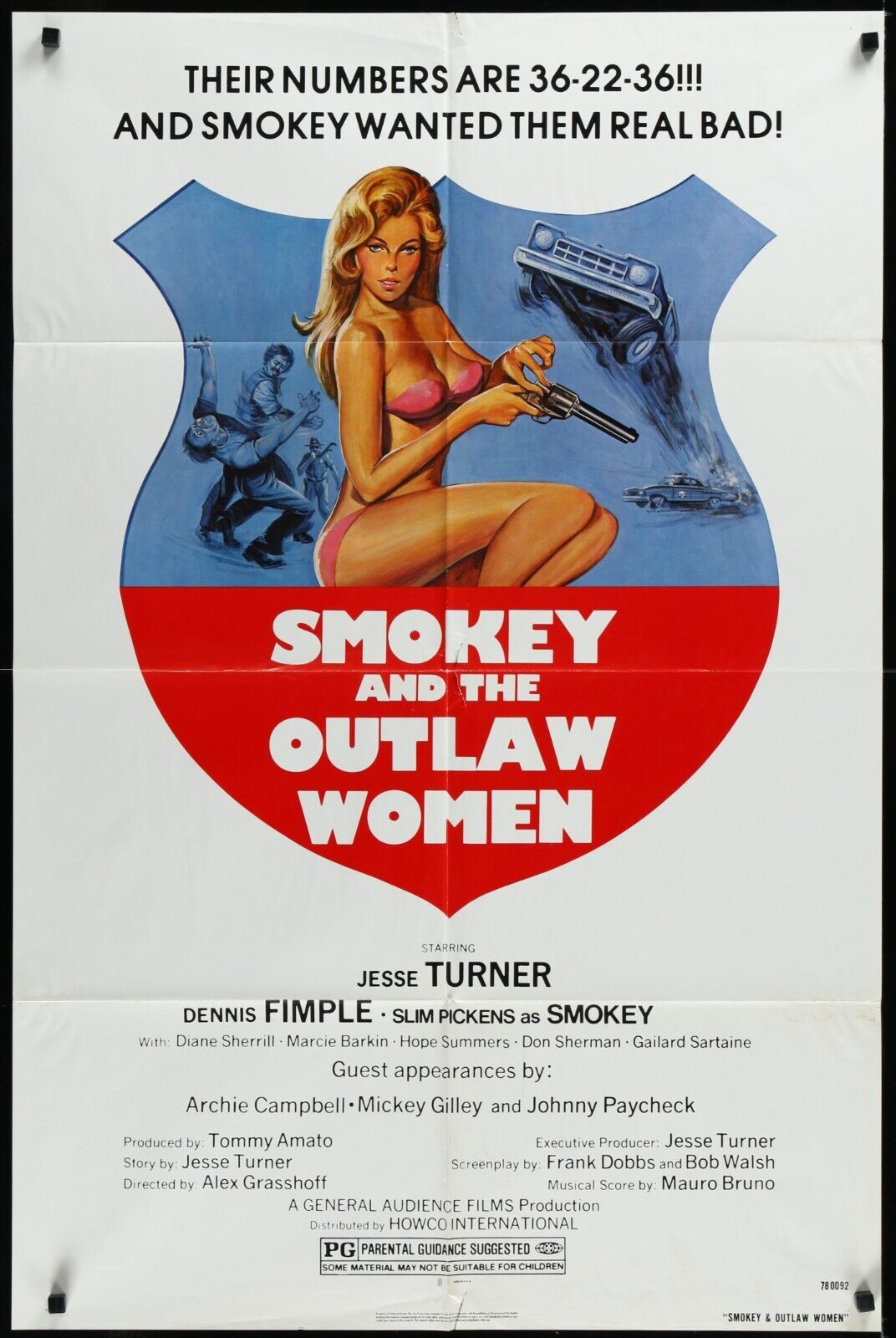 SMOKEY AND THE OUTLAW WOMEN Slim Pickens 1978 ONE SHEET MOVIE POSTER 27 x 41 n1