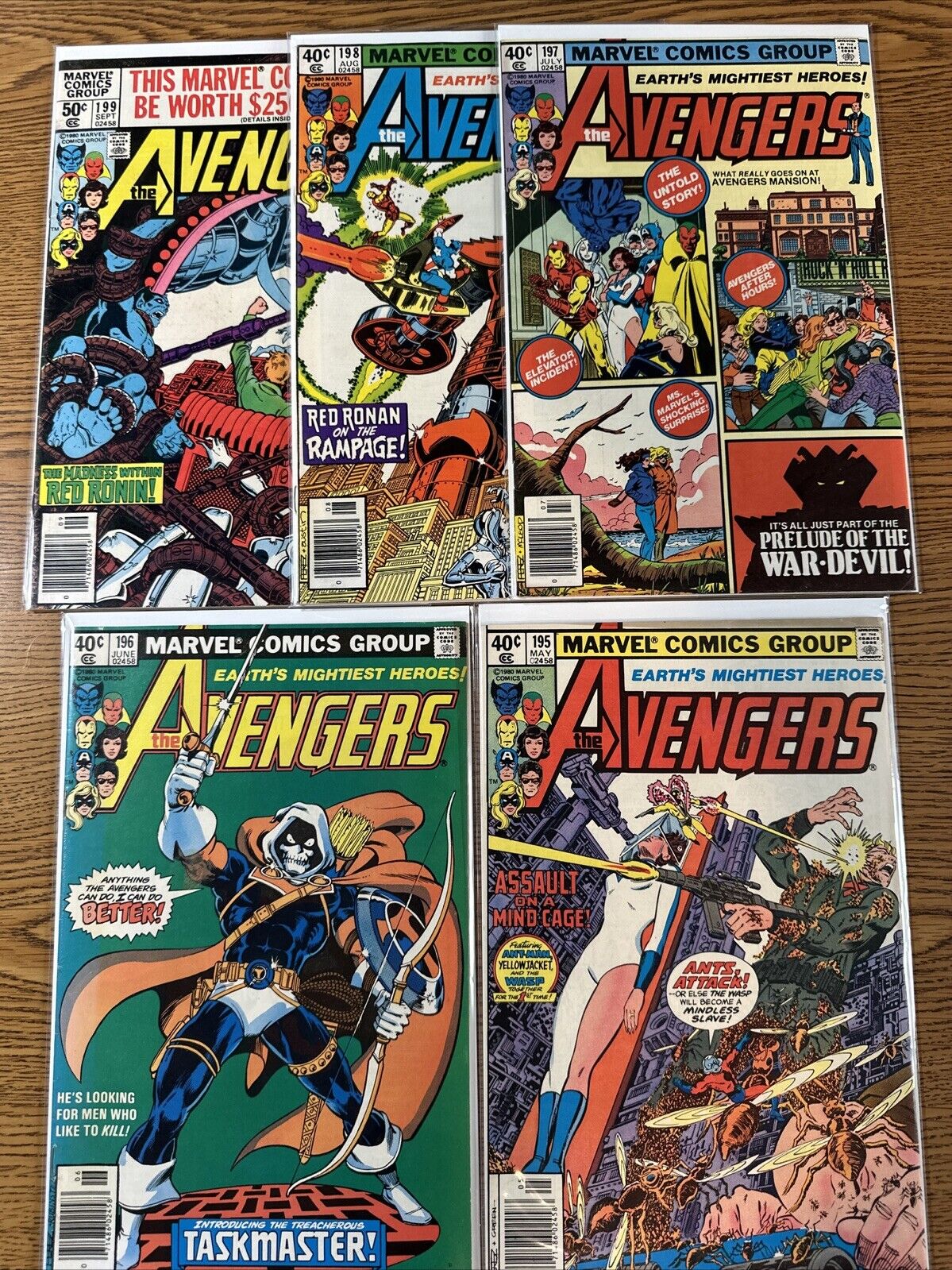 The Avengers #195 196 197 198 199 Lot Run Set Marvel Comics Bronze Age 1st Print