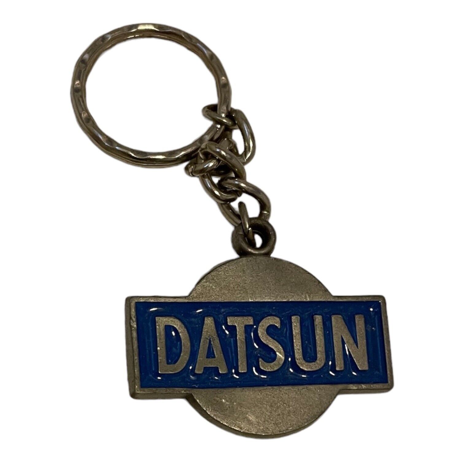 Vtg 1984 I Love My Datsun Rawcliffe Pewter Keychain Key Ring Car House Lock