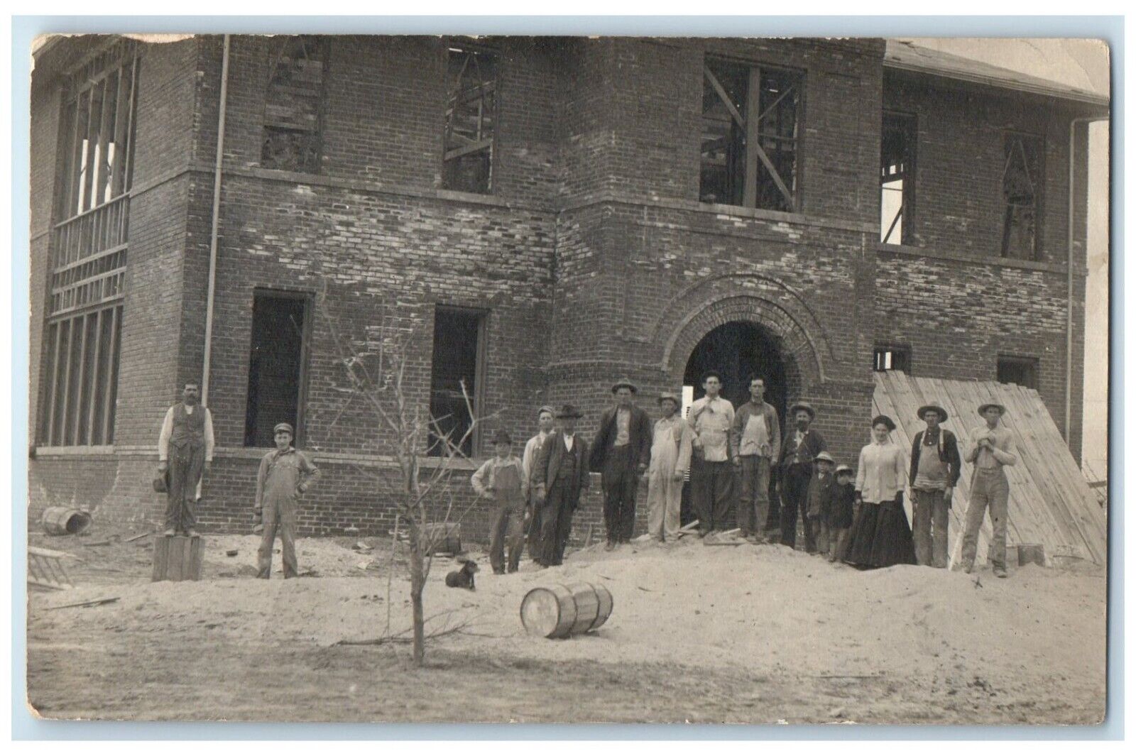 c1910\'s Lincoln School Construction Building RPPC Photo Posted Antique Postcard