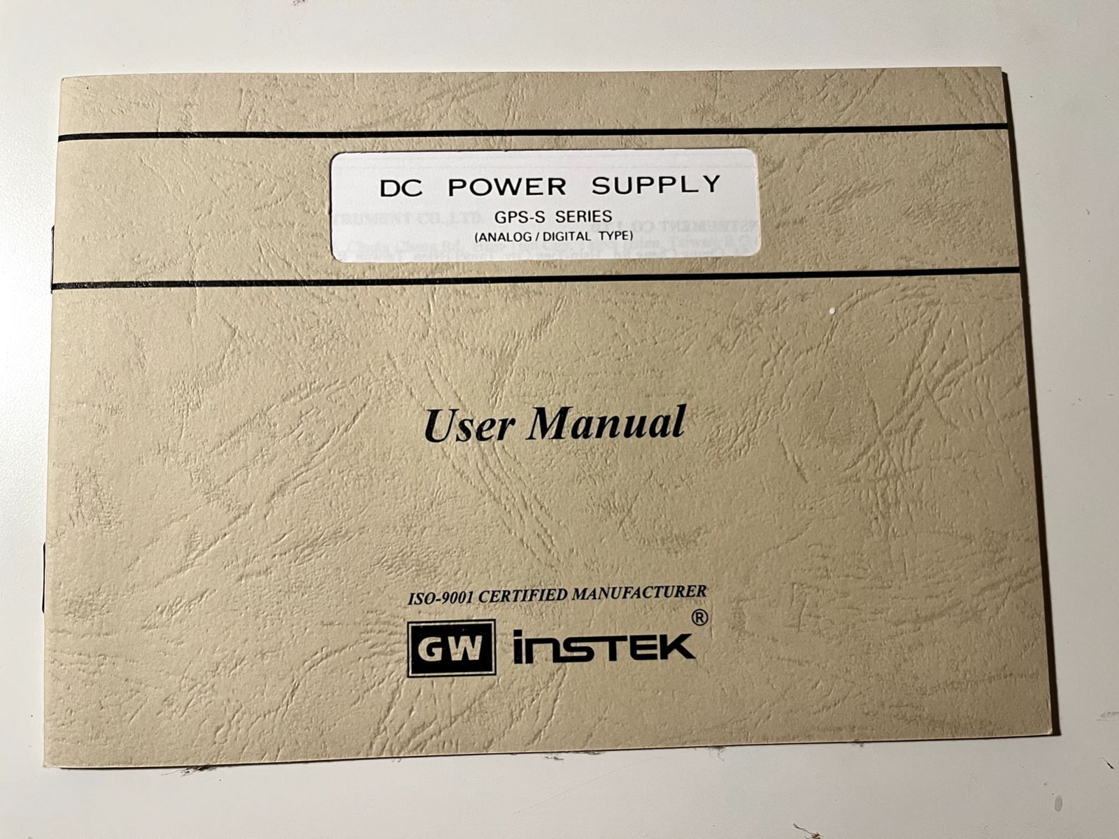 GW Instek DC Power Supply GPS-S Series User Manual (Analog/Digital Type) (#2)