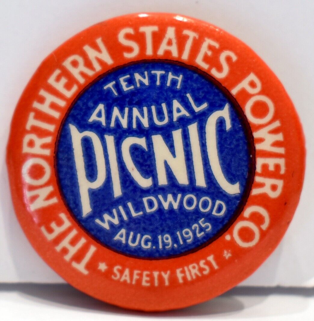 1925 Northern States Power Co Company Annual Picnic Wildwood Minnesota Pinback