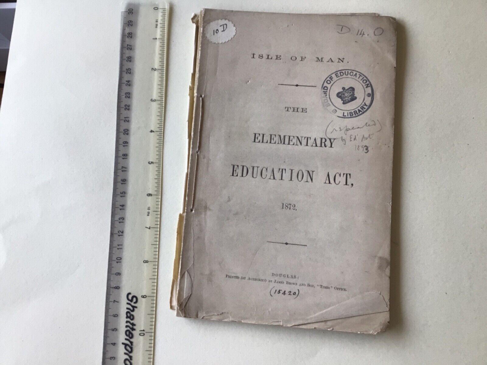 Isle of Man 1872 The Elementary Education Act 70 page original book A6244