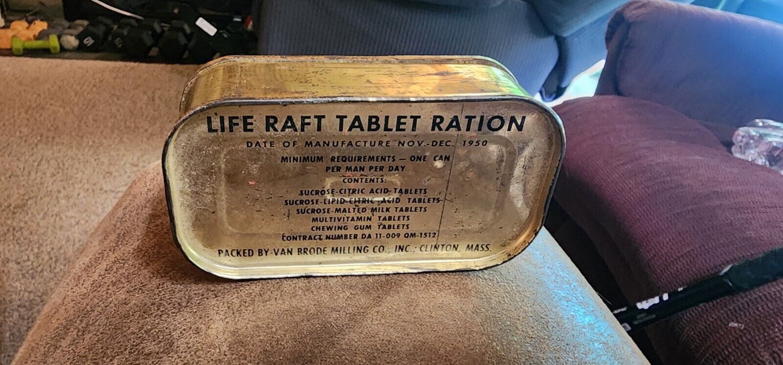 UNOPENED NAVY LIFE RAFT TABLET RATION 1950