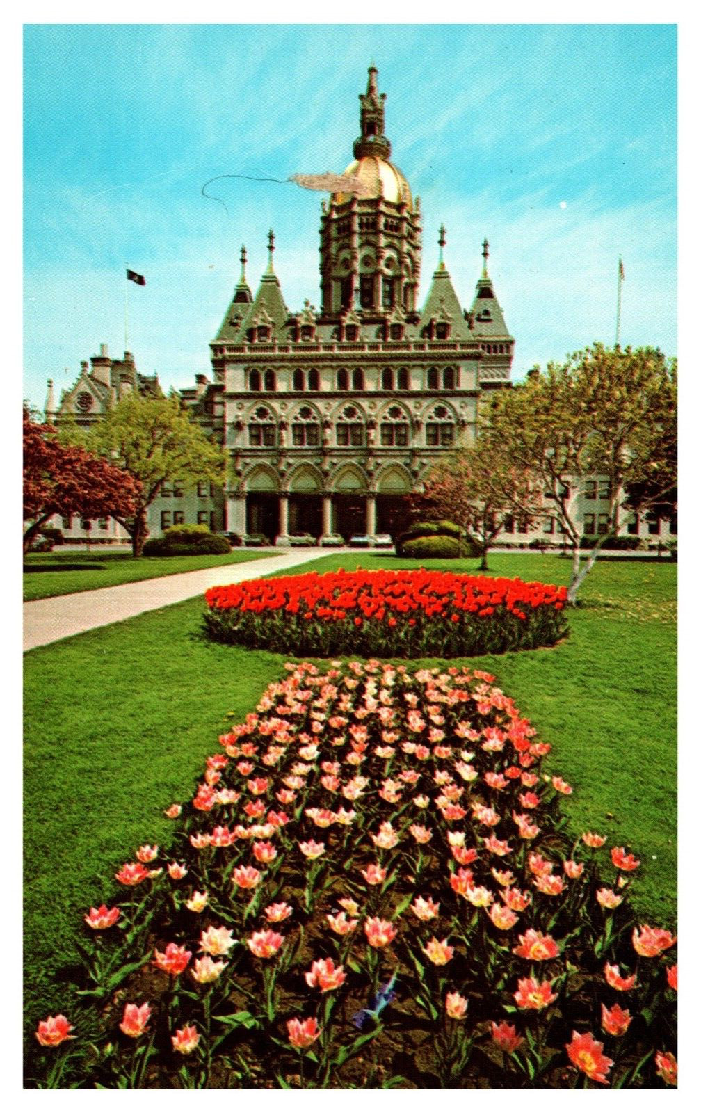 Hartford CT Connecticut State Capitol Building Street View Chrome Postcard