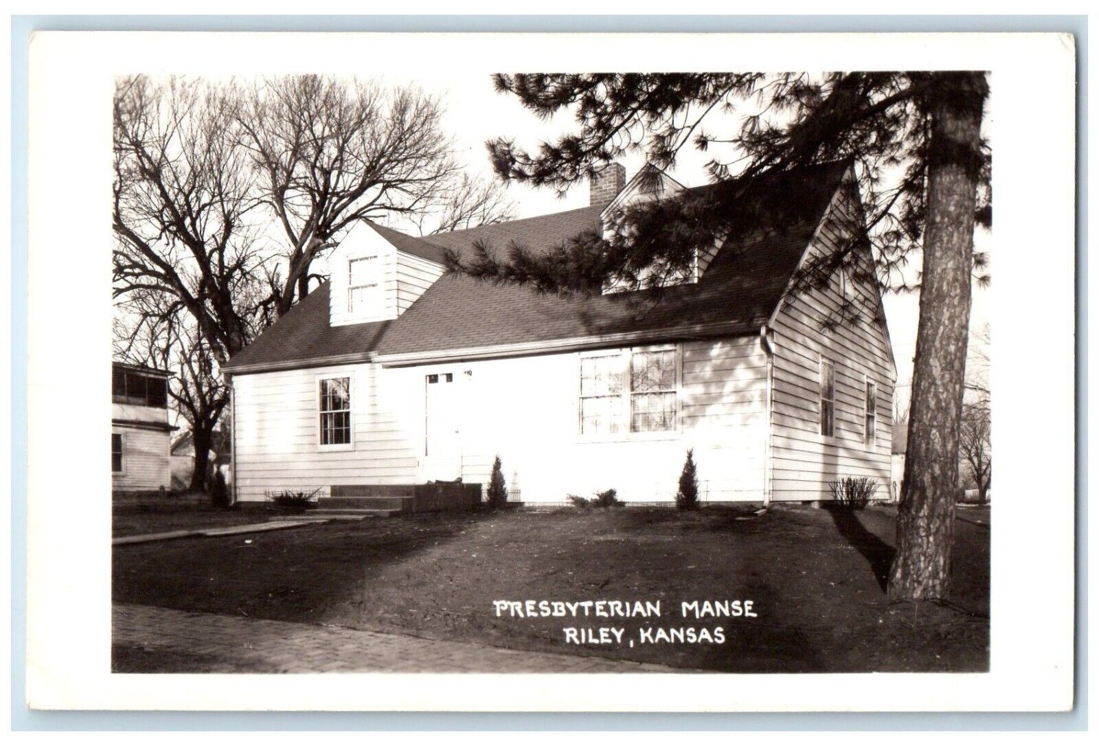 c1950's Presbyterian Manse Riley Kansas KS RPPC Photo Unposted Vintage Postcard
