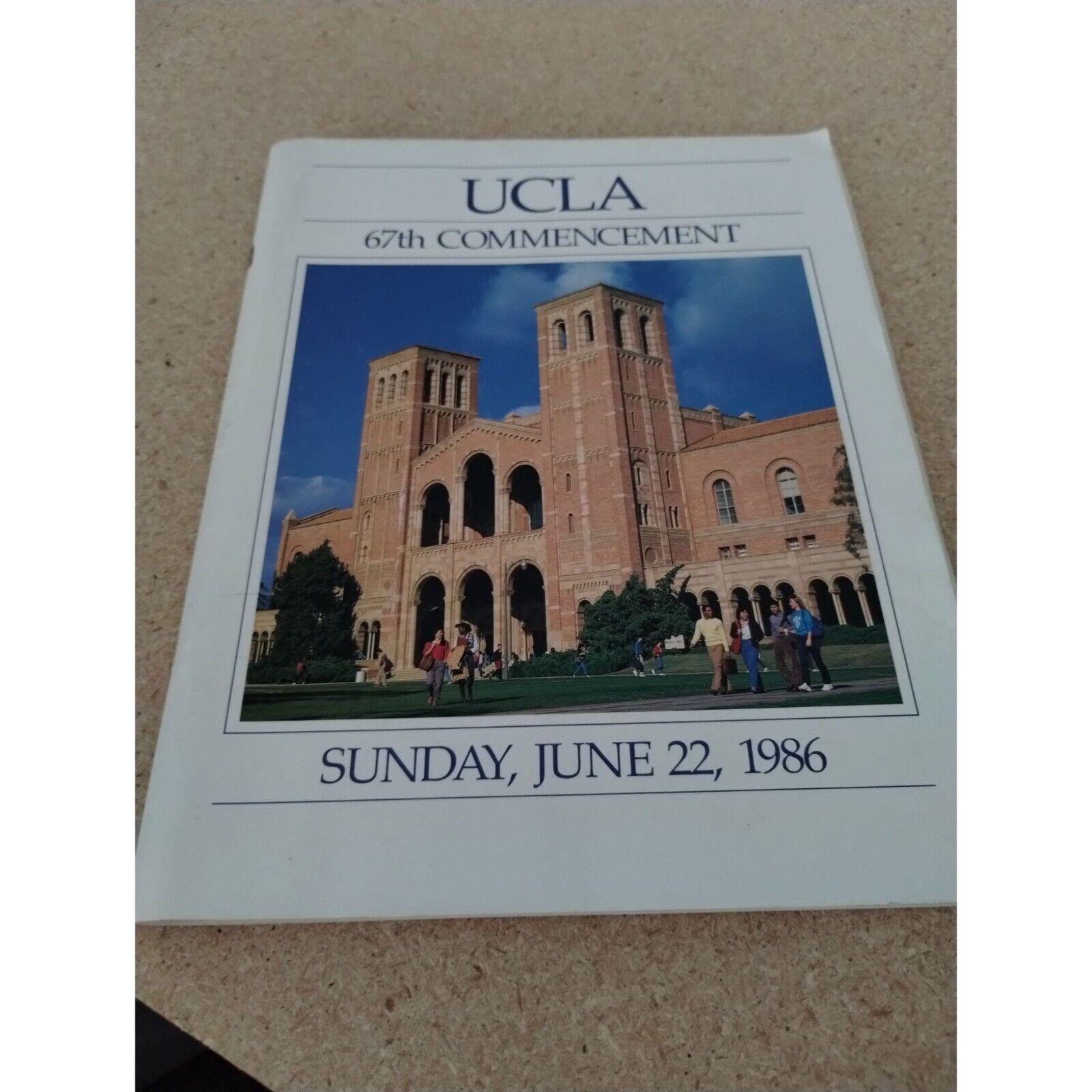 University of California Los Angeles UCLA 1986 67th Commencement June 22 Program