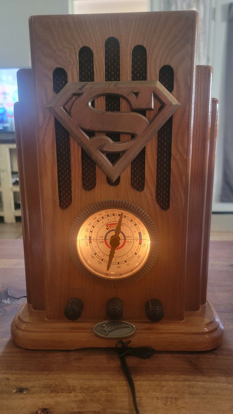 Superman Nostalgic Radio Vintage Collectors Edition 1998 Handcrafted Wood