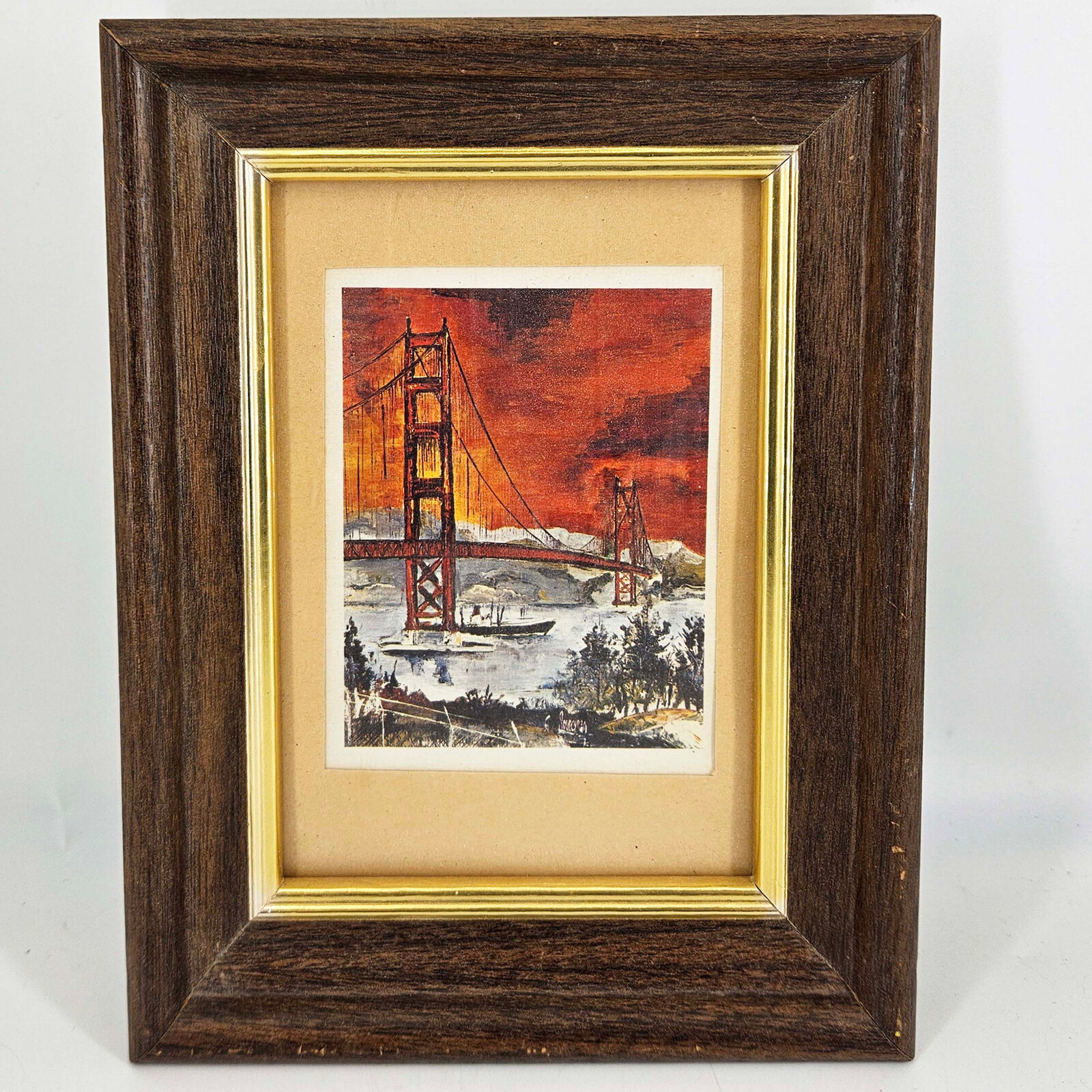 Framed Postcard Great suspension bridge Golden Gate Bridge San Francisco 1962