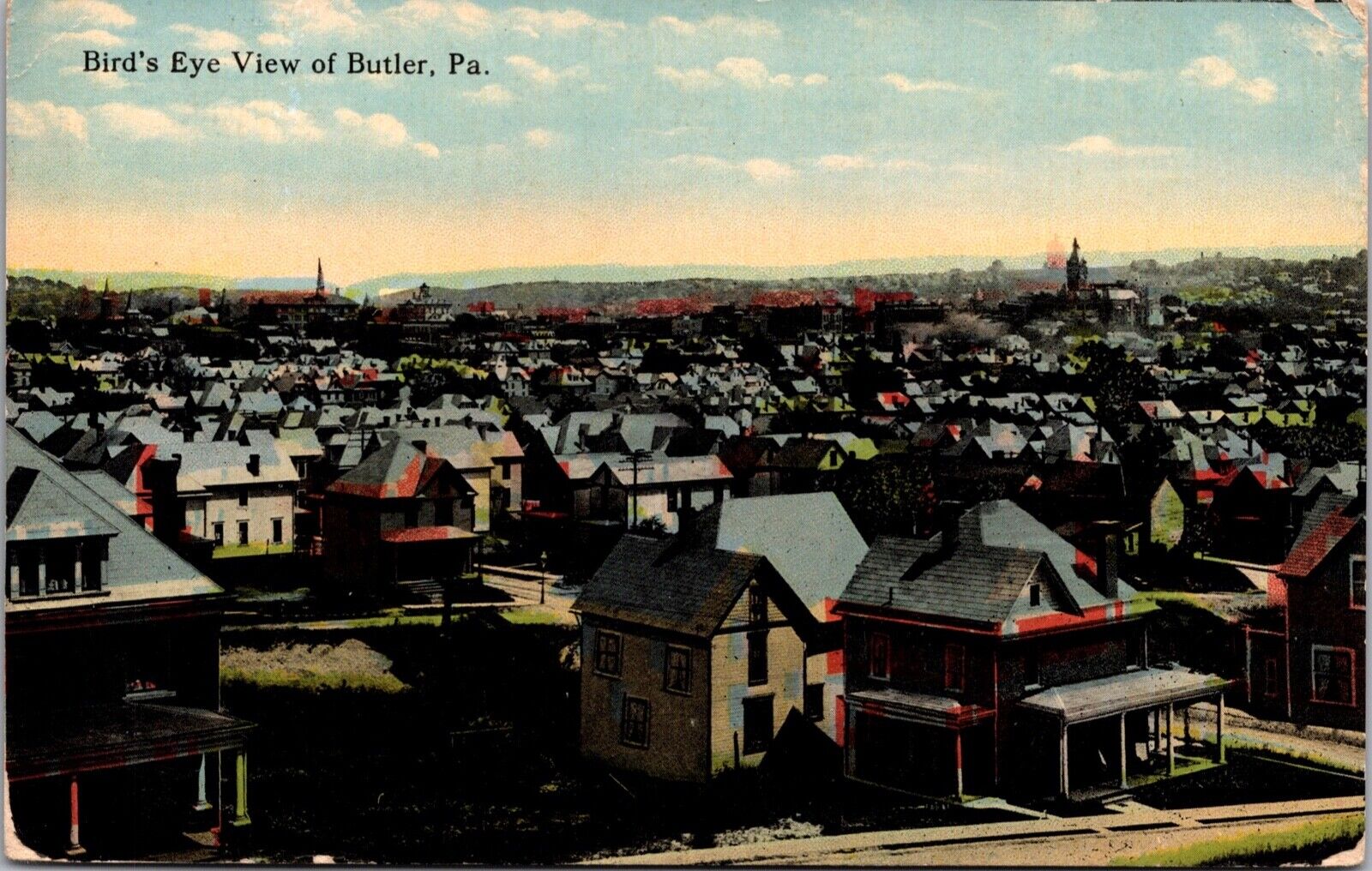 Postcard Birds Eye View of Butler, Pennsylvania