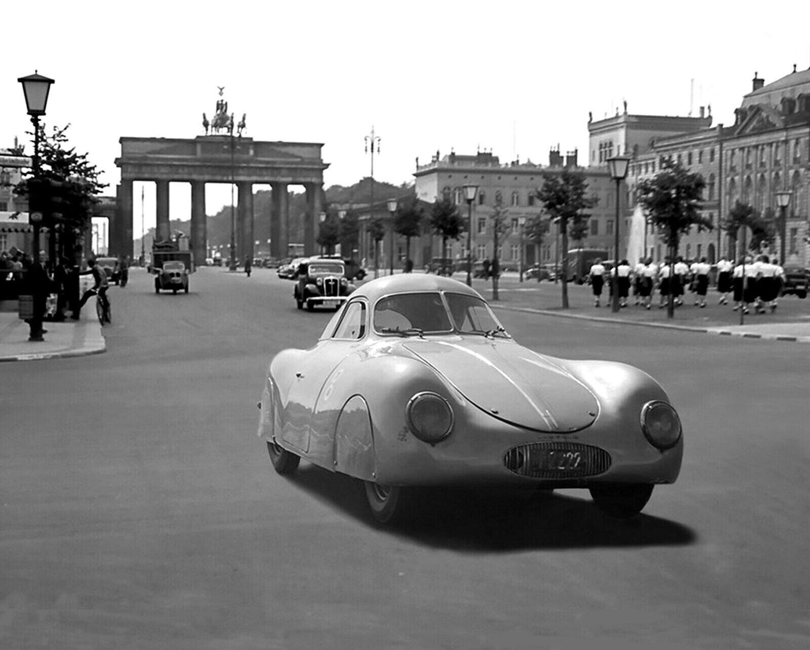1938 PORSCHE in BERLIN German Classic Car Retro Picture Photo 5x7