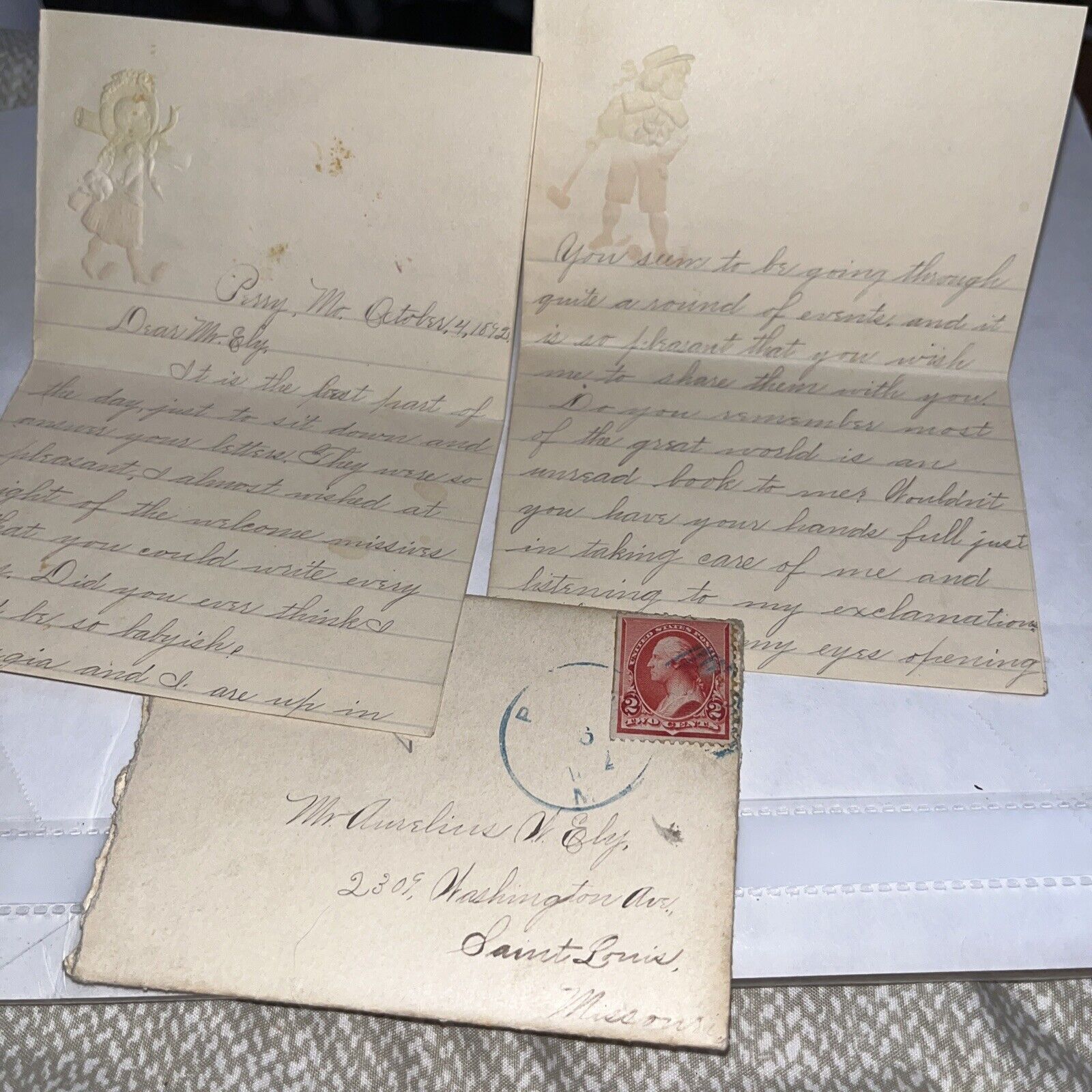 Old Antique 1892 Letter to Saint Louis MO Missouri on Croquet Stationary