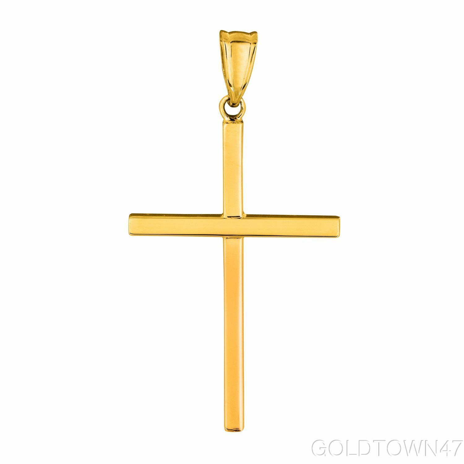 14k Yellow Gold Plain Cross 