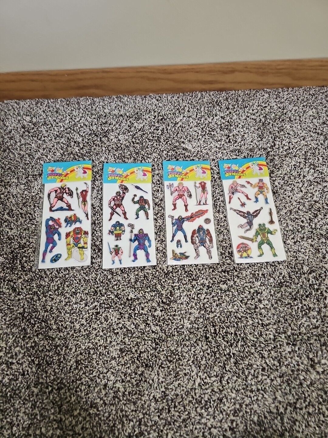 Vintage 1980's He-man Master Of The Univer Puffy Stickers Sealed, 4 Sets Total