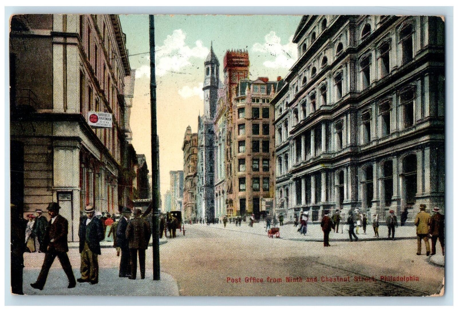1911 Post Office From Ninth & Chestnut Street Philadelphia Pennsylvania Postcard