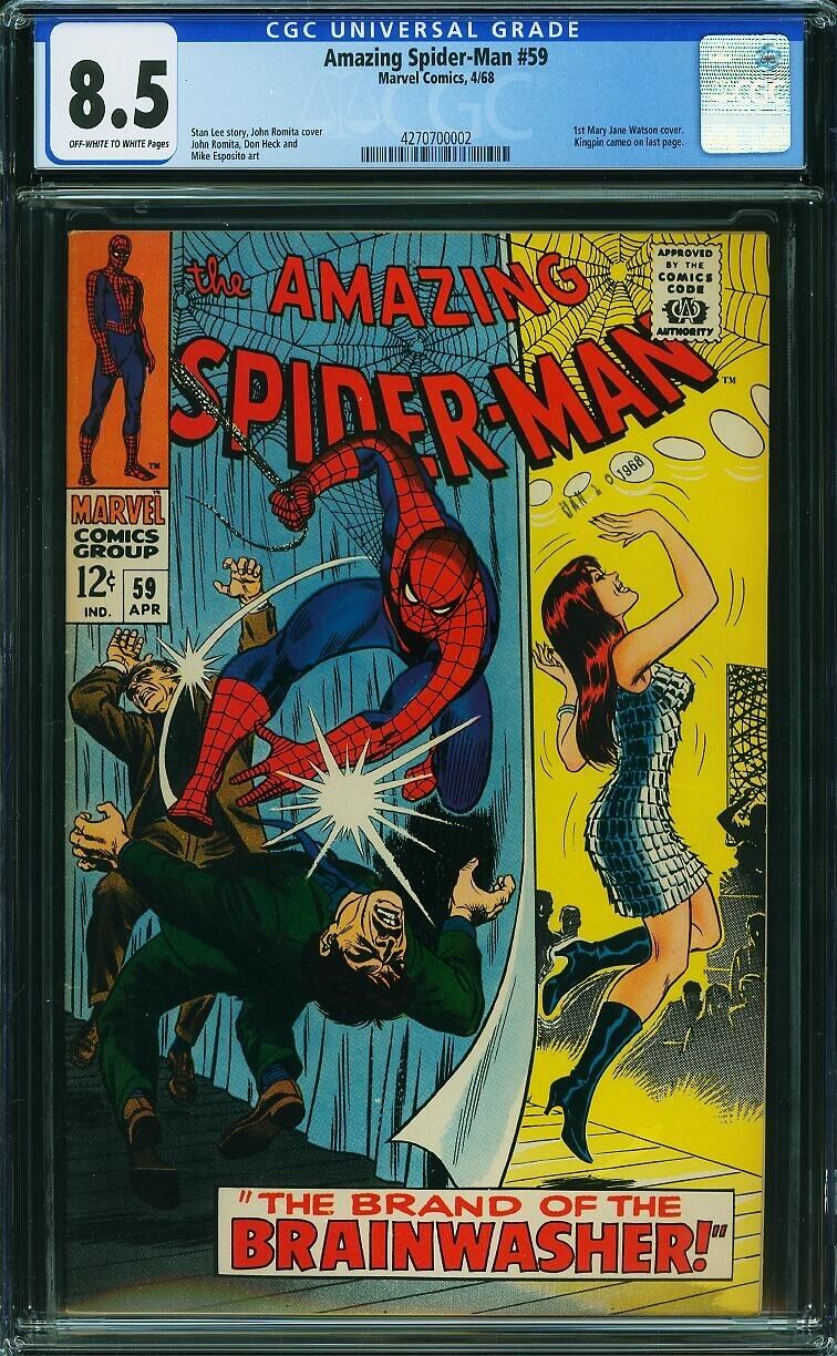AMAZING SPIDER-MAN #59 CGC 8.5 MARVEL COMICS 1968 - FIRST MARY JANE WATSON COVER