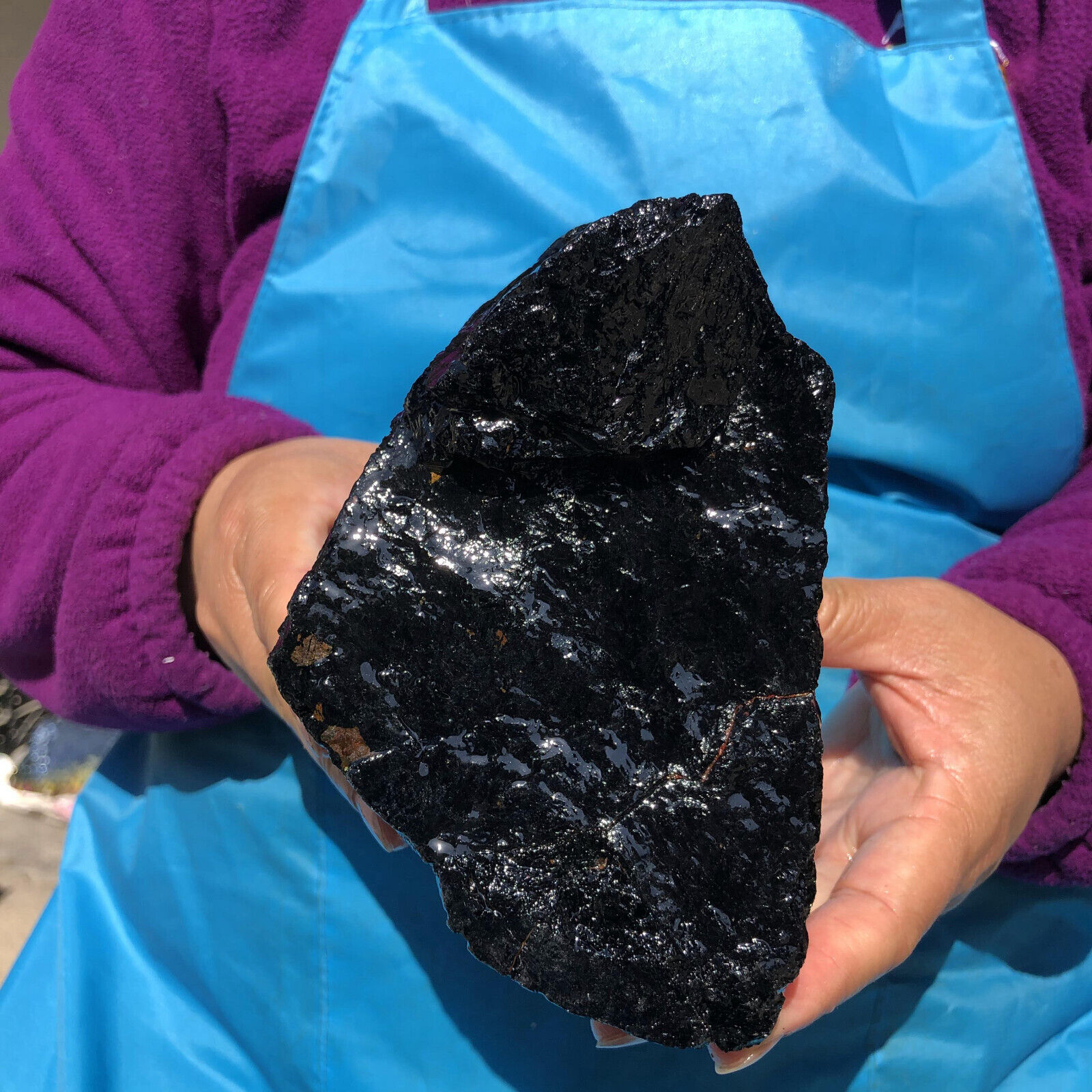 4.68LB Natural black tourmaline quartz mineral specimen ore Healing decor