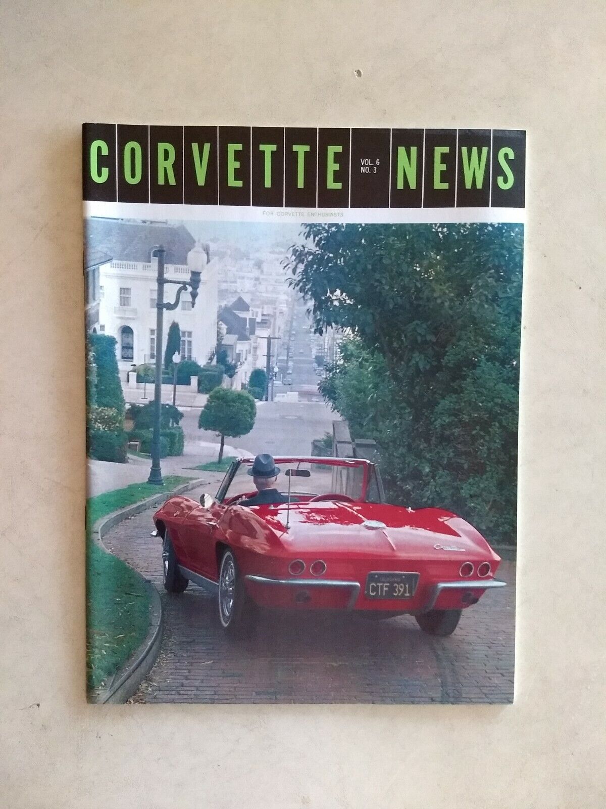 1963 CORVETTE NEWS Volume 6 Number 3 Red 63 Convertible In San Francisco Cover 