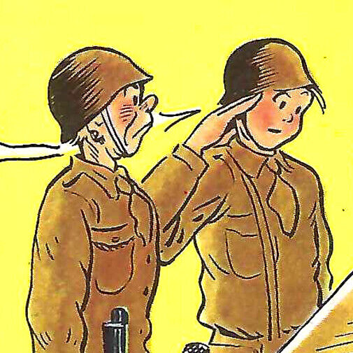 Vintage 1943 Military Humor Funny Postcard Branch Of Service General Battle Plan