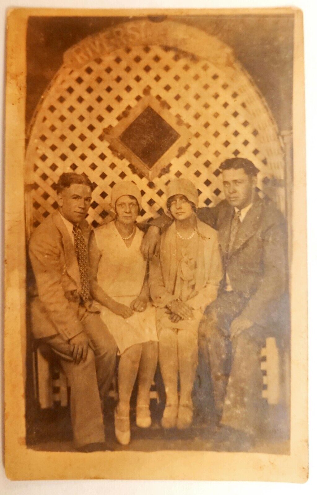 RPPC Double Date Man Woman Family Sitting Dapper Two Dates  UNP DB c1907-1915