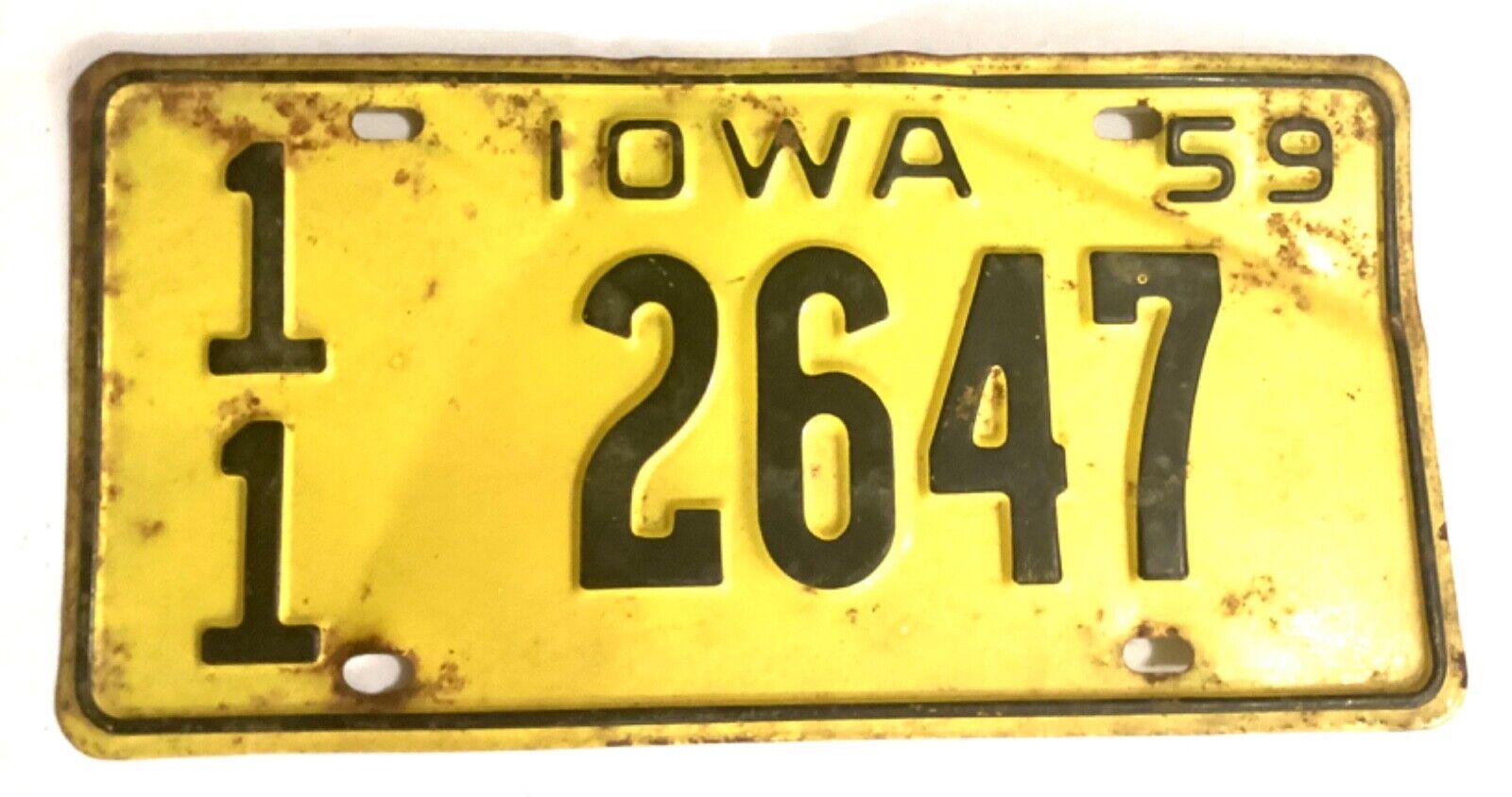 1959 Iowa License Plate Vintage Antique Rustic Tag Man Cave Fathers Day Gift
