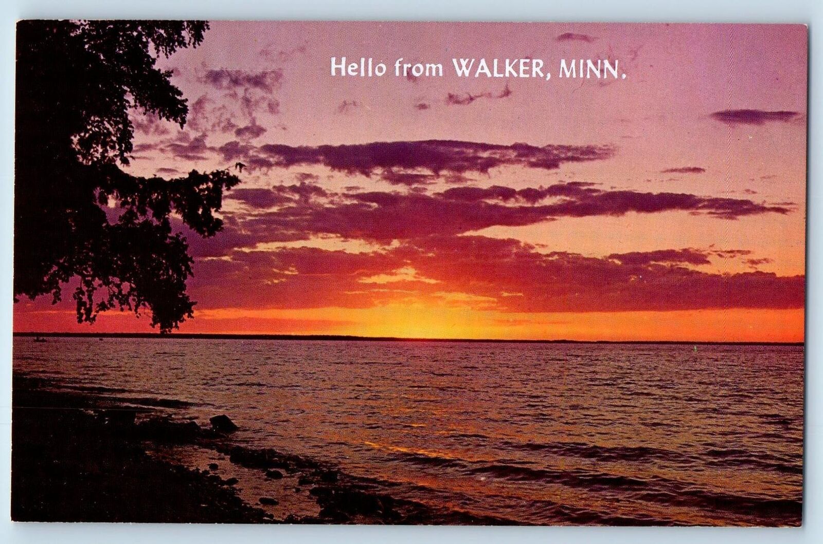 c1950's Hello From Walker Beach Sunset Minnesota Correspondence Vintage Postcard