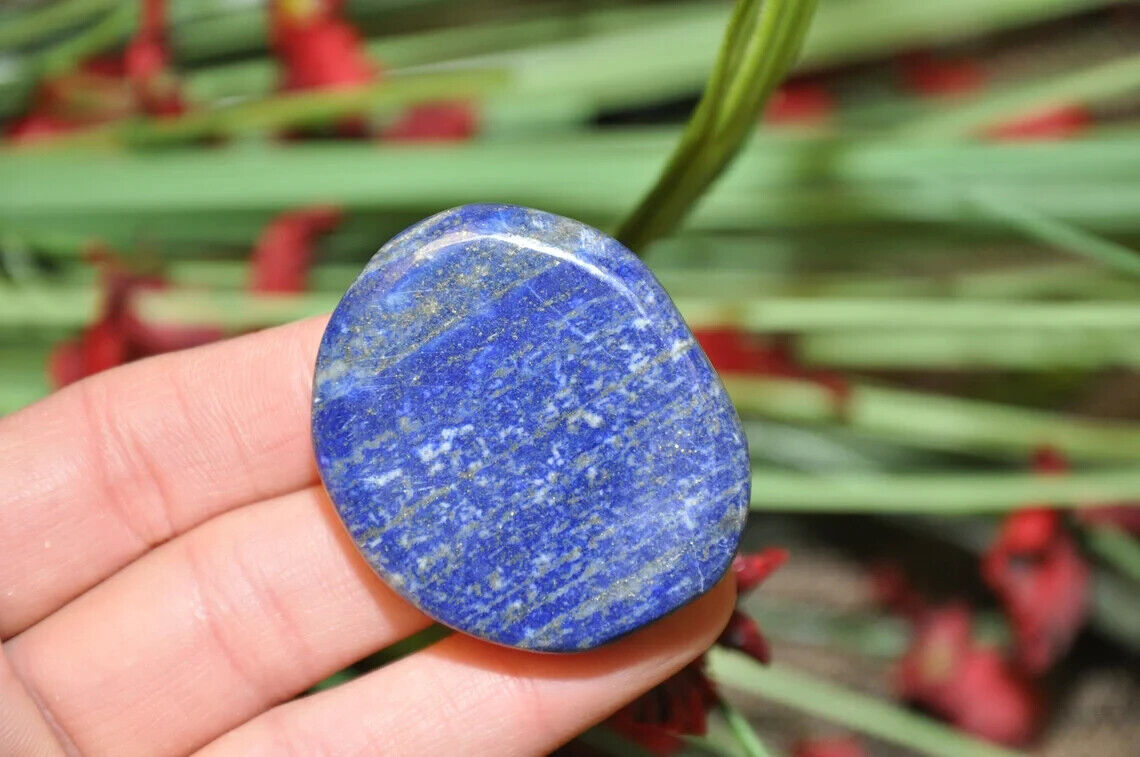Lapis Lazuli Smooth Stone, Lapis Lazuli Palm Stone, Chakra Reiki Meditation